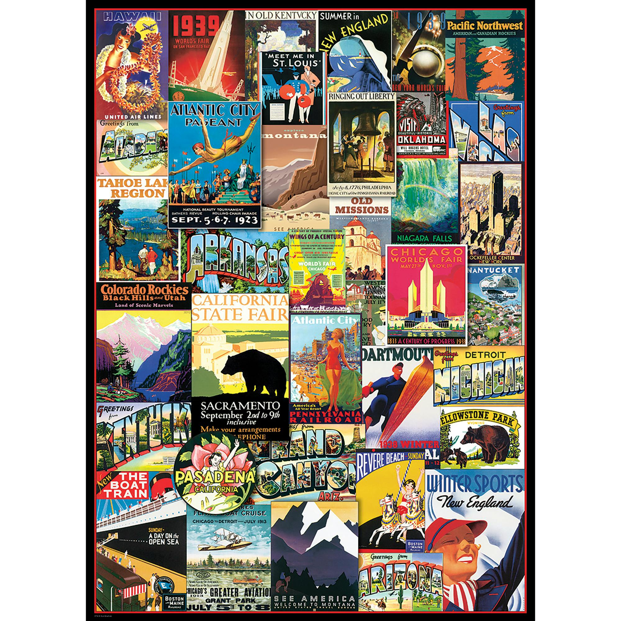Travel USA Vintage Posters - 1000 PC Puzzle