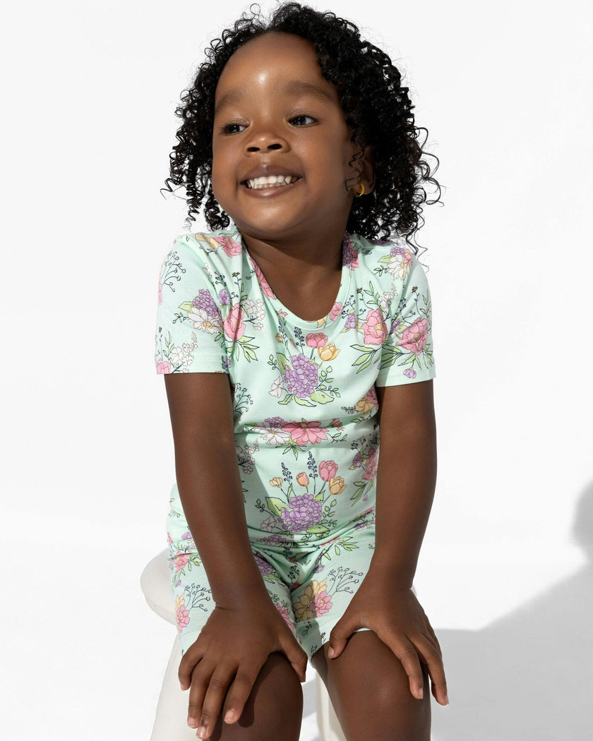 Petals & Posies Bamboo Kids Pajama Short Set