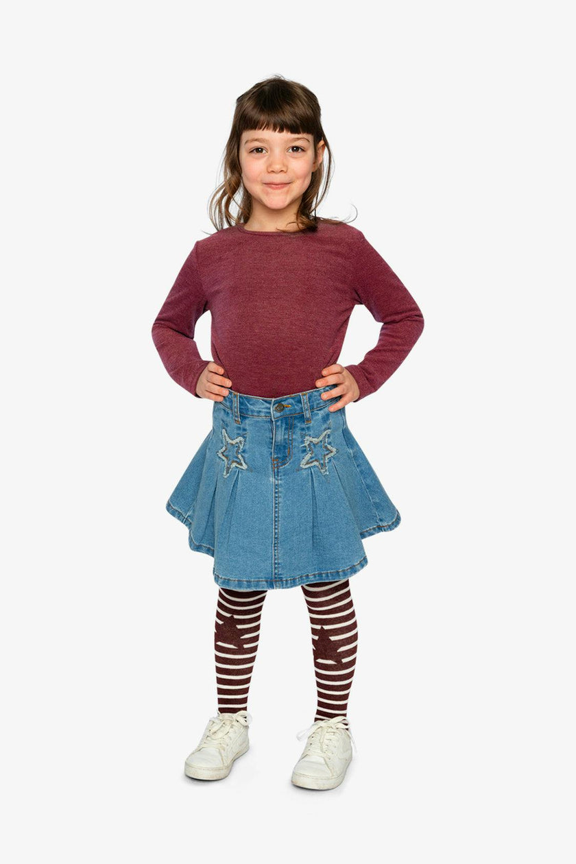 Brushed Rib Crew Neck Top Reddish-Brown