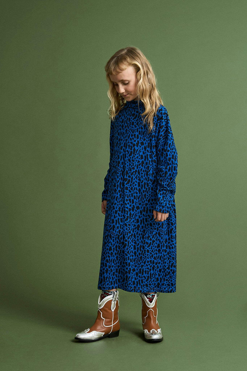 ANIMAL PRINT DRESS BLUE