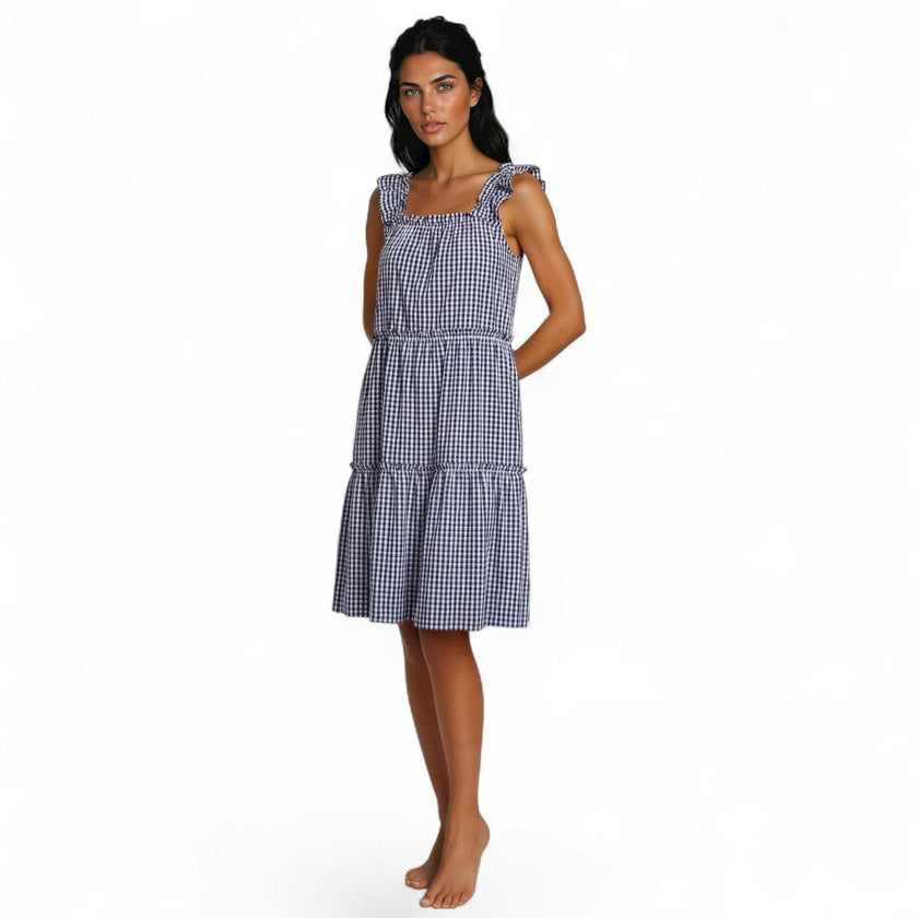 Women's Hepburn Gingham Navy Nightie