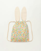 Bunny Drawstring Backpack - Emma Floral Mint