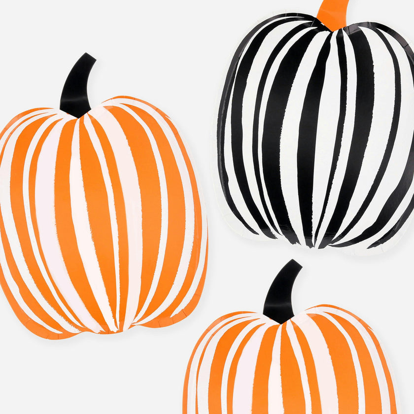 Stripe Pumpkin Plates