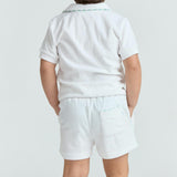 boys shell white french terry short