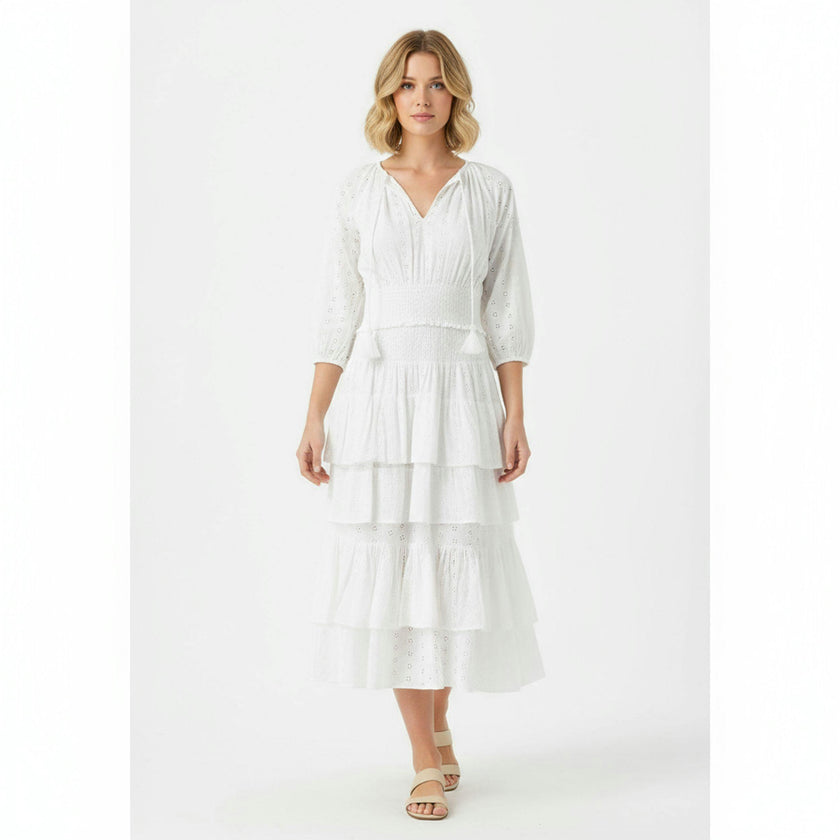 Karmin Womens Ruffle Skirt White Eyelet, White Eyelet