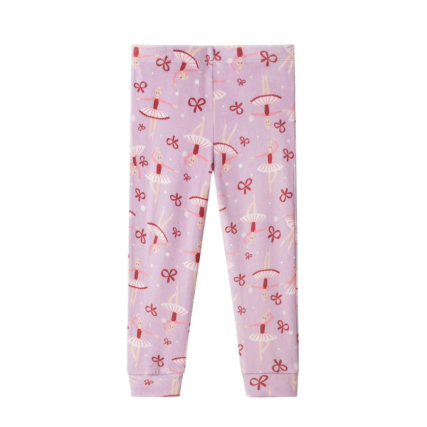 Girls (2-4) Velour Pajama Set | Ballerinas & Bows