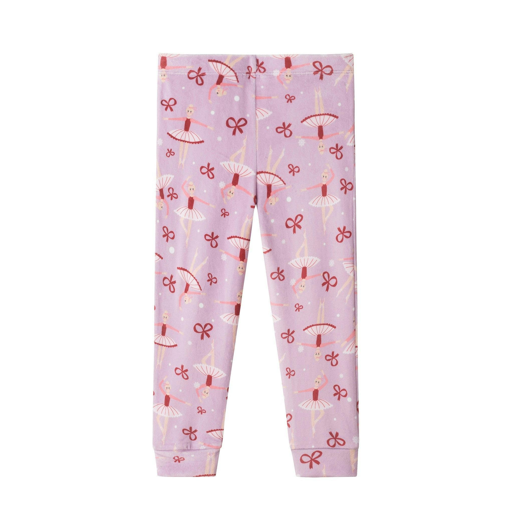 Girls (2-4) Velour Pajama Set | Ballerinas & Bows