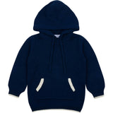 Unisex Navy Knit Hoodie