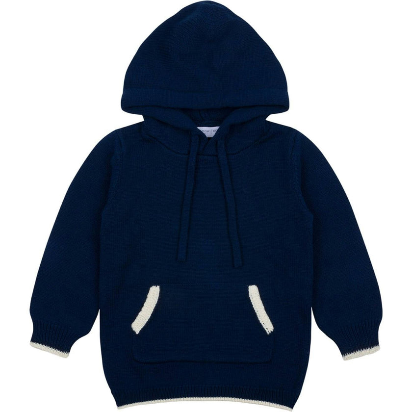 Unisex Navy Knit Hoodie