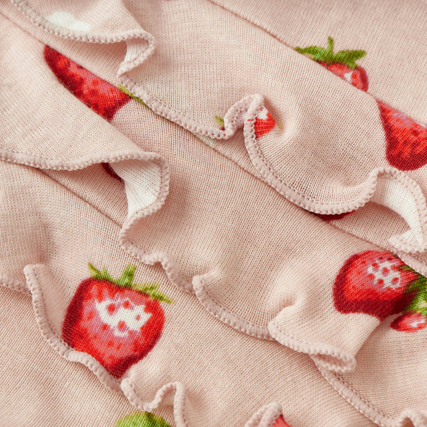 Strawberry Organic Cotton Ruffle Footed Romper