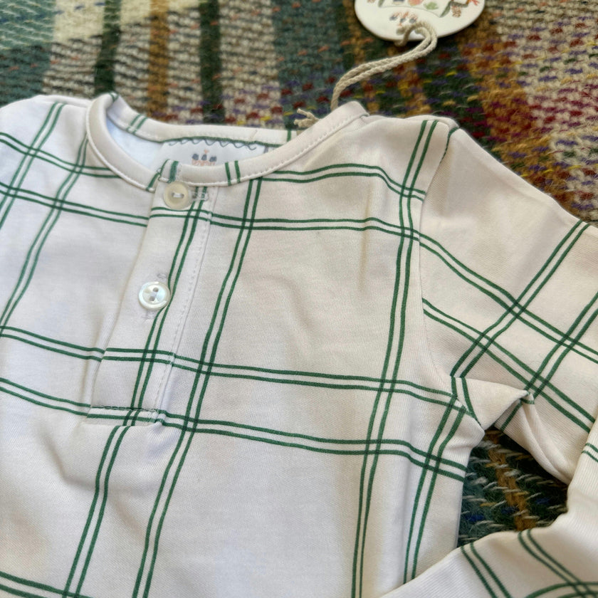 Boys Pajamas in Green Window Pane