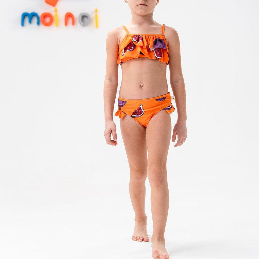 Yellow Sand Castle Print Two Piece Swimsuit