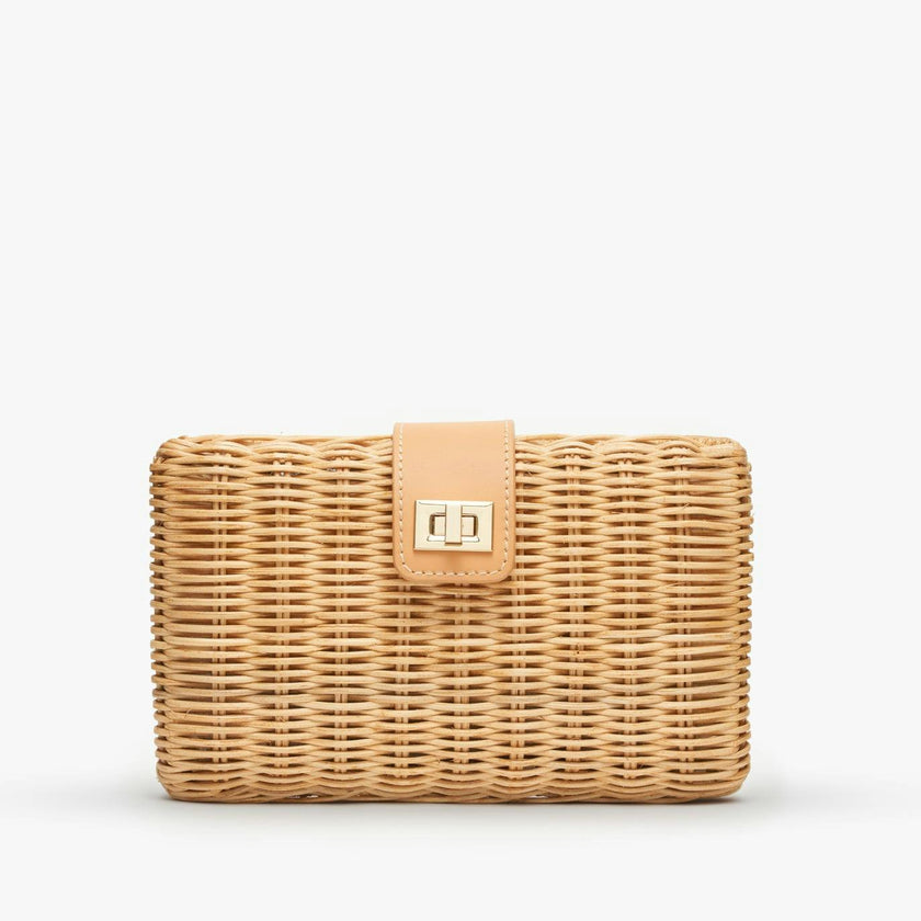 Women's Lou Wicker Clutch With Drop-In Chain Strap