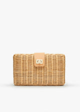 Women's Lou Wicker Clutch With Drop-In Chain Strap