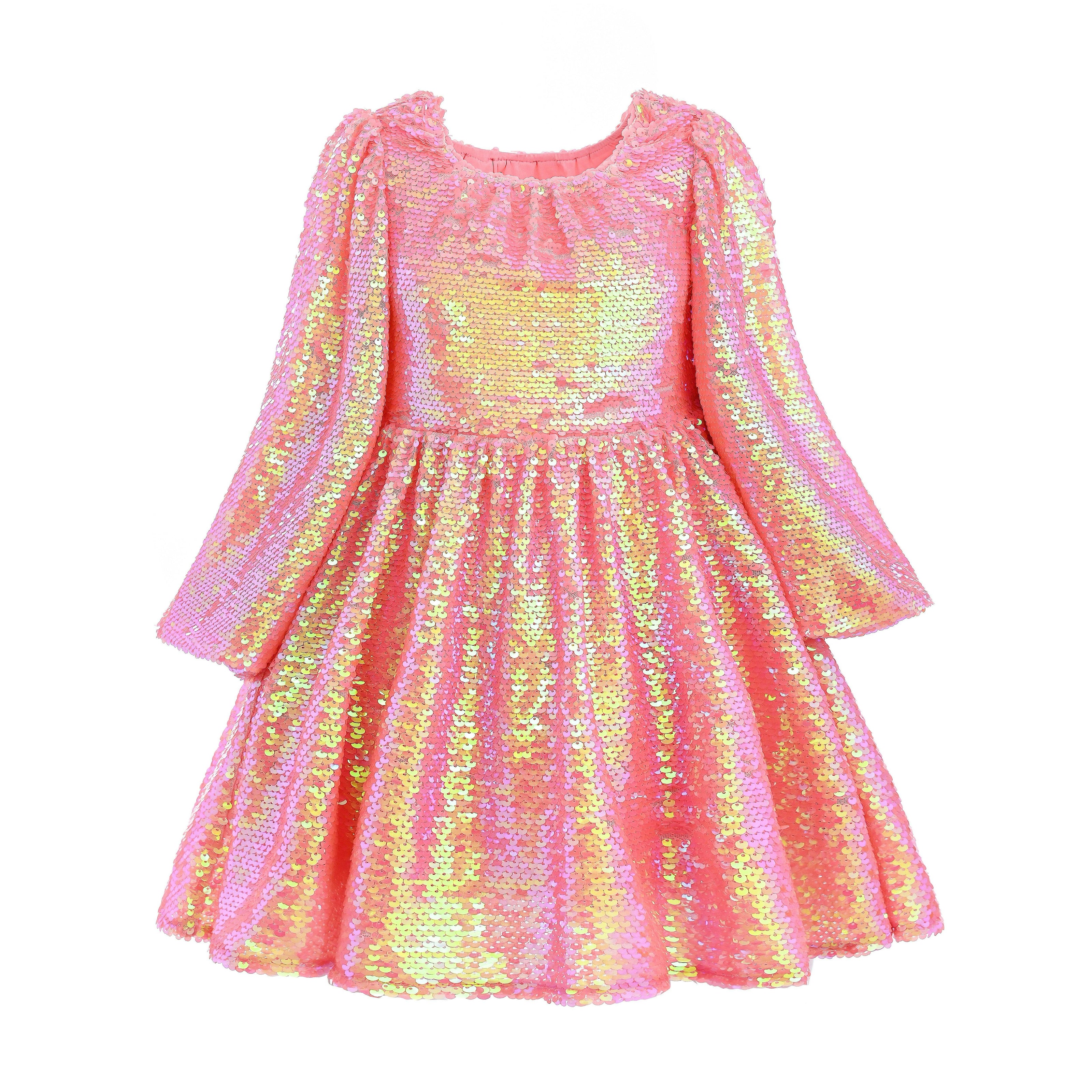 Pink Iridescent Sequin Dress