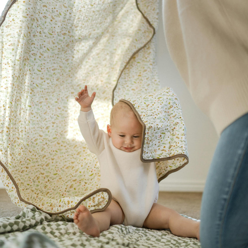 Original Organic Cotton Muslin Quilt - Floral Field