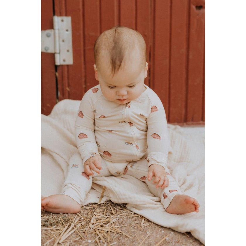 Modal Convertible Footy Pajamas in Farm