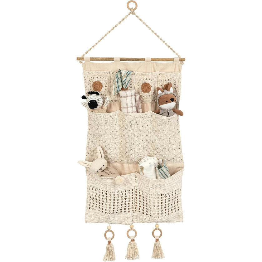 Charlie Farmhouse Wall Storage Organizer with Pockets