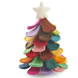 Handmade Multicolor Tabletop Christmas Tree Hand Felted Wool