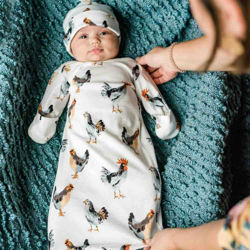 Tulip Luxe Stretch Newborn Gown & Hat Set