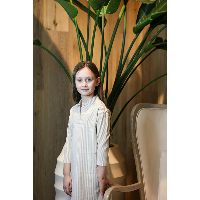 Seersucker 3/4 Sleeve Dress