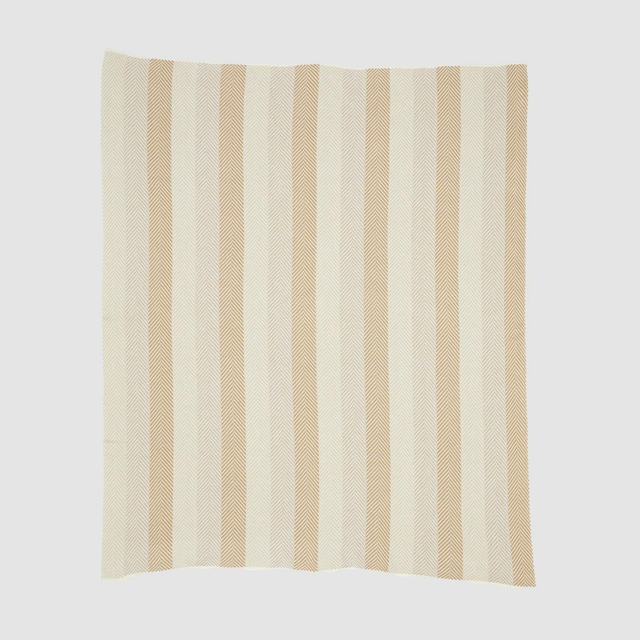 Cotton Sustainable Knit Striped | Chevron Throw Blanket - Herringbone Hues