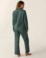 Women's Poplin Pajama Set in Ditsy Waltz Evergreen