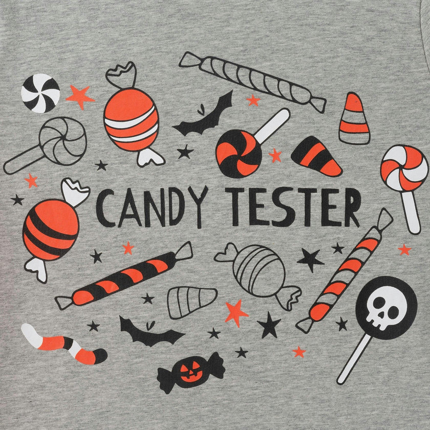 Boys Halloween Two-Fer Tee | Candy Tester - Grey