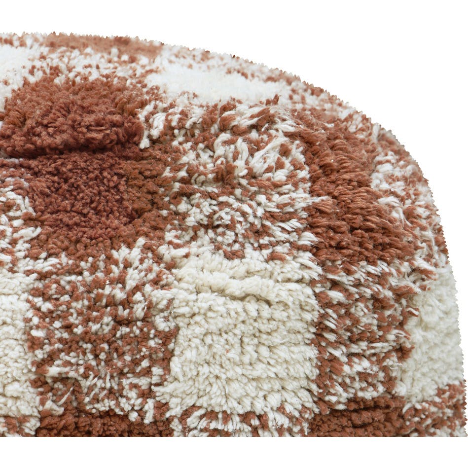 Vichy Plush Tablecloth-Inspired Pouf