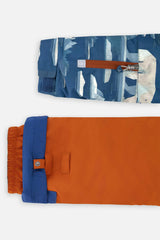 Two Piece Play Snowsuit Blue Bear Print With Rust Pants