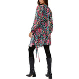 Flora Wraparound Floral Print Mini Dress