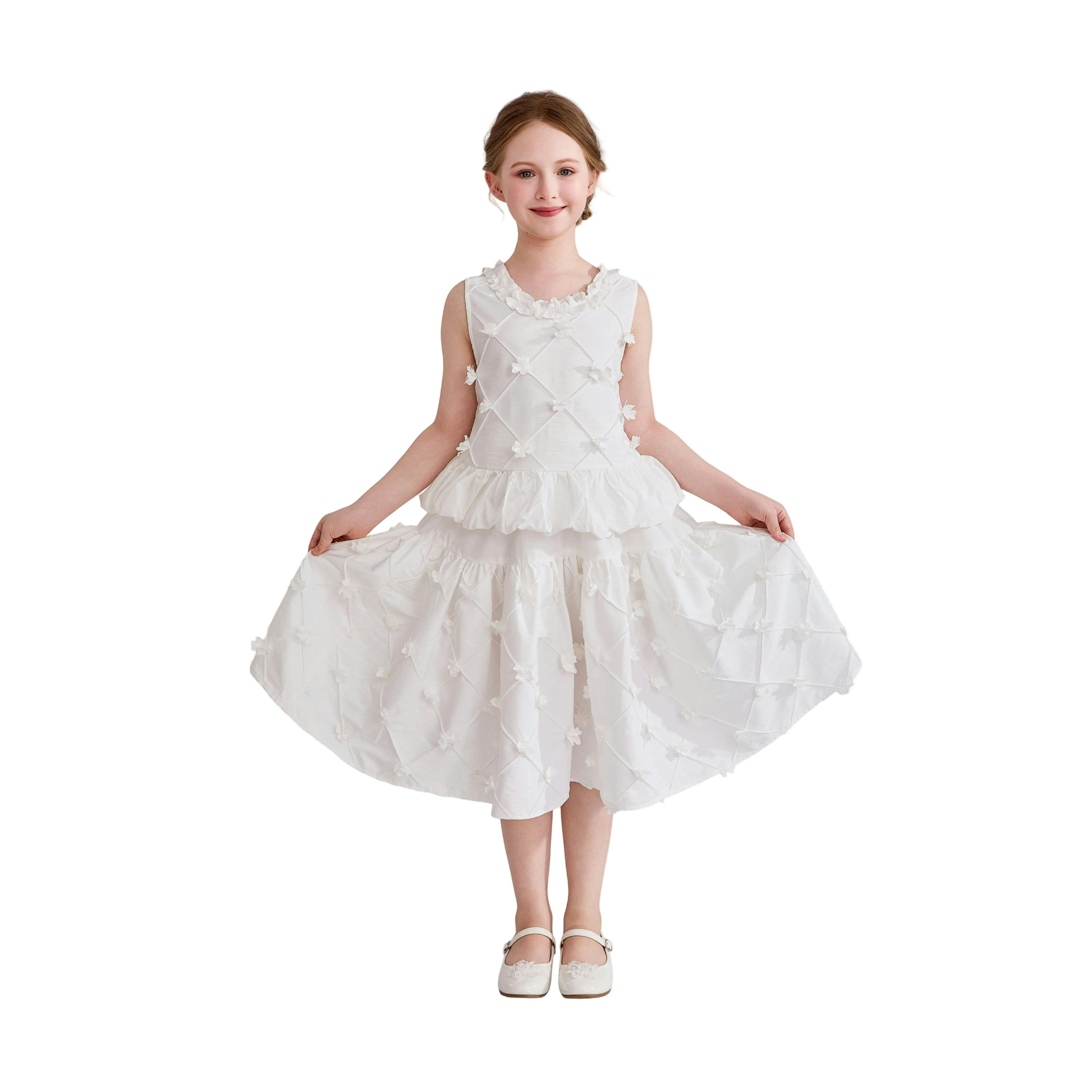White Lucienne Quilted Skirt Set