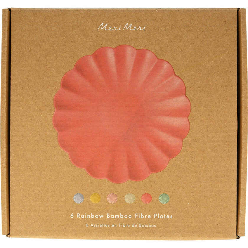 Small Multicolor Reusable Bamboo Plates