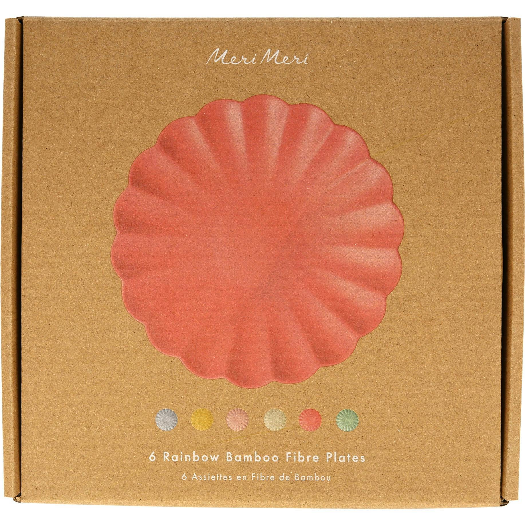 Small Multicolor Reusable Bamboo Plates