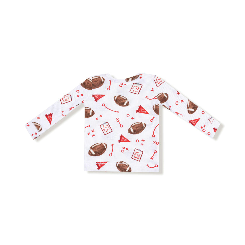 Touchdown Time - Red - Long Sleeve Loungewear Set