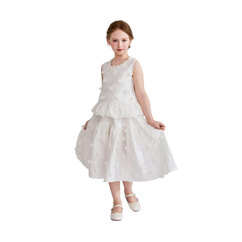 White Lucienne Quilted Skirt Set