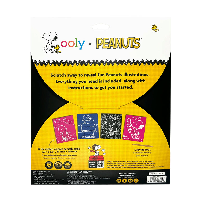 OOLY x Peanuts Scratch Art Kit - 12 Cards