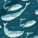 Blue Bamboo Muslin Swaddle Blanket