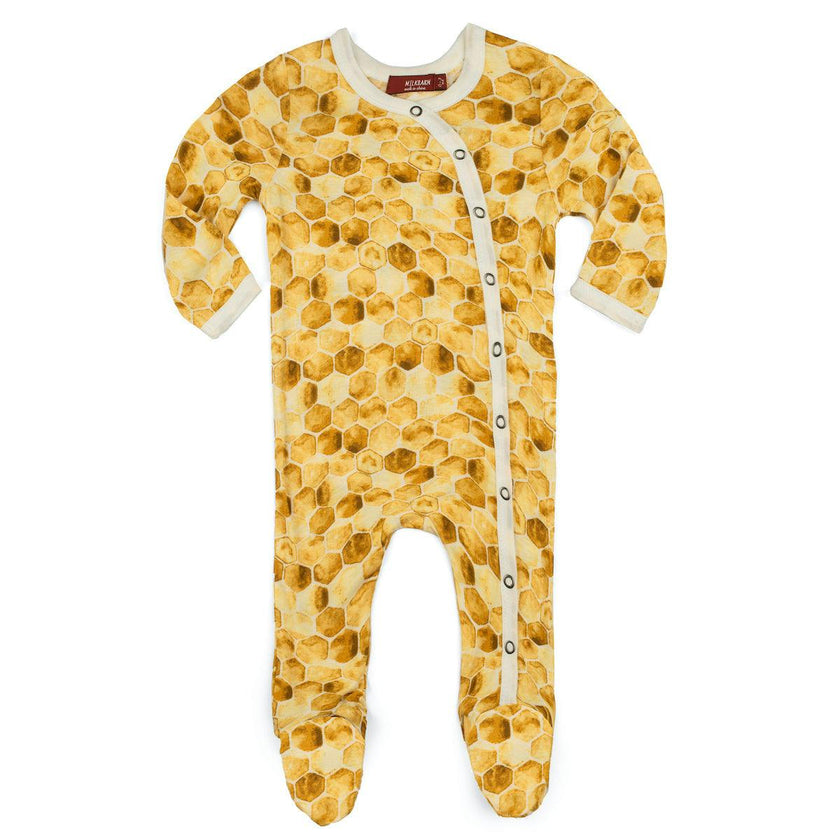Honeycomb Bamboo Snap Footed Romper