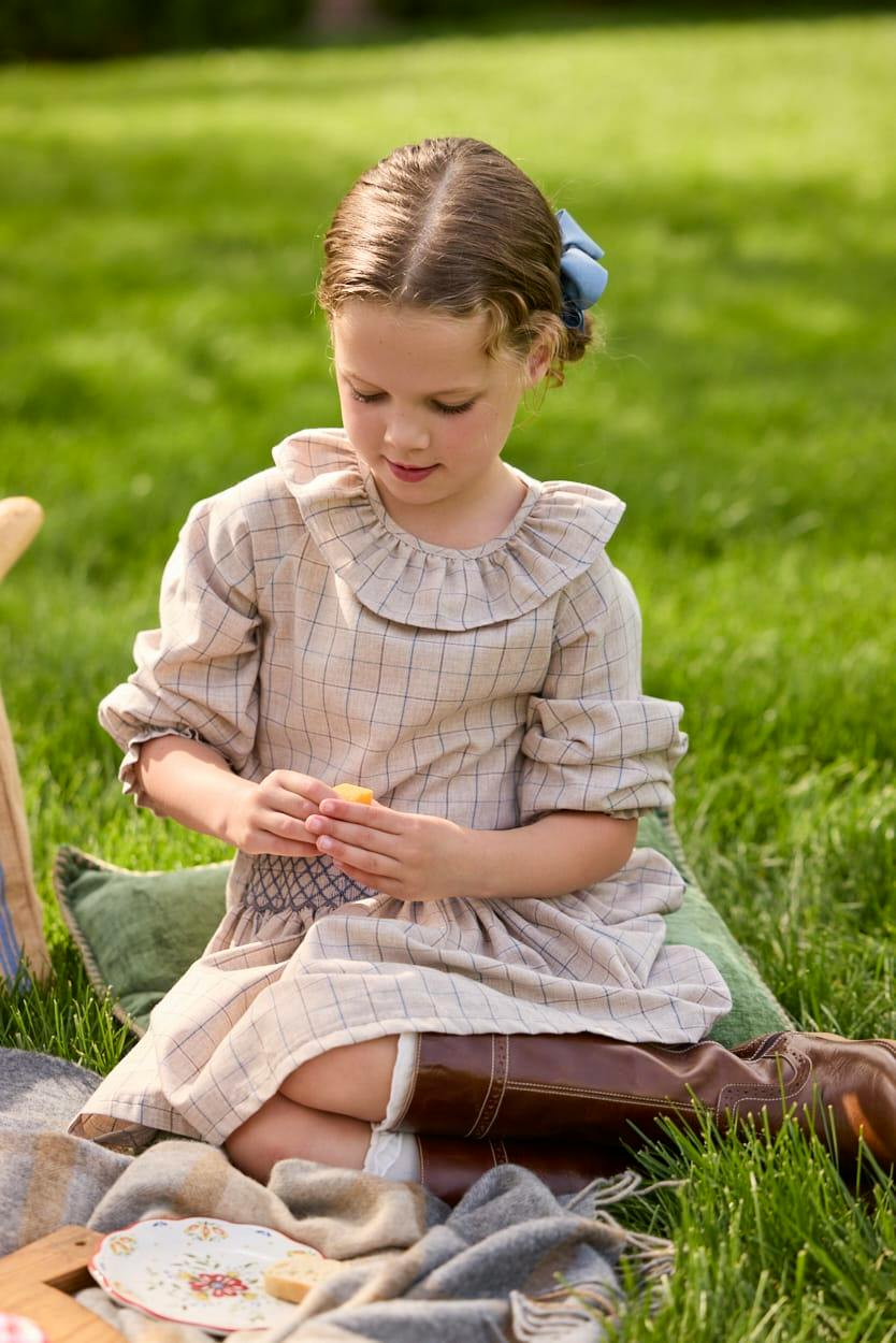 Smocked Molly Skirt - Durham Windowpane