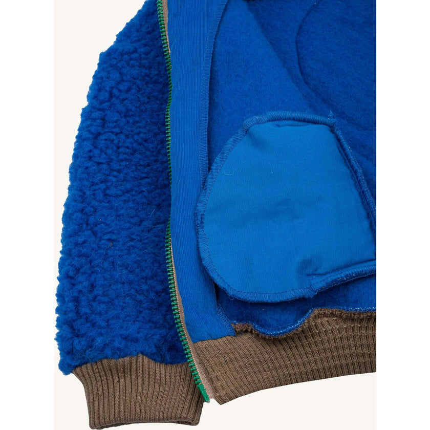 children's merino wool bomber jacket - cobalt