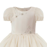 Ivory Vistaine Floral-Embroidered Pleated Dress