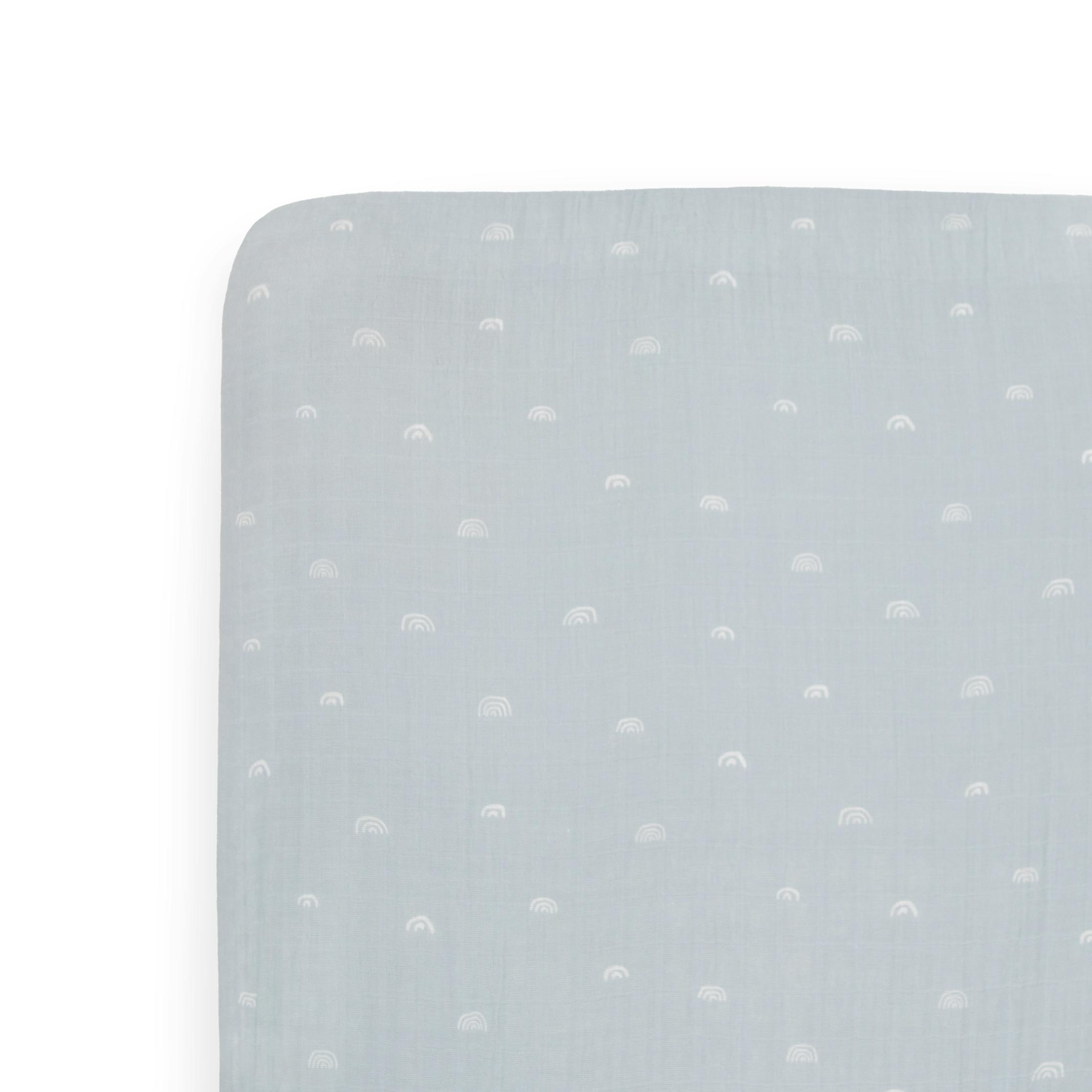Cotton Muslin Crib Sheet - Blue Rainbow