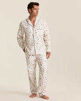 Men's Twill Pajama Set in Thanksgiving Traditions