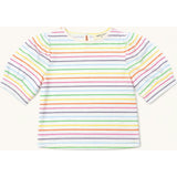 Puff Sleeve Tee in Rainbow Heart Stripe