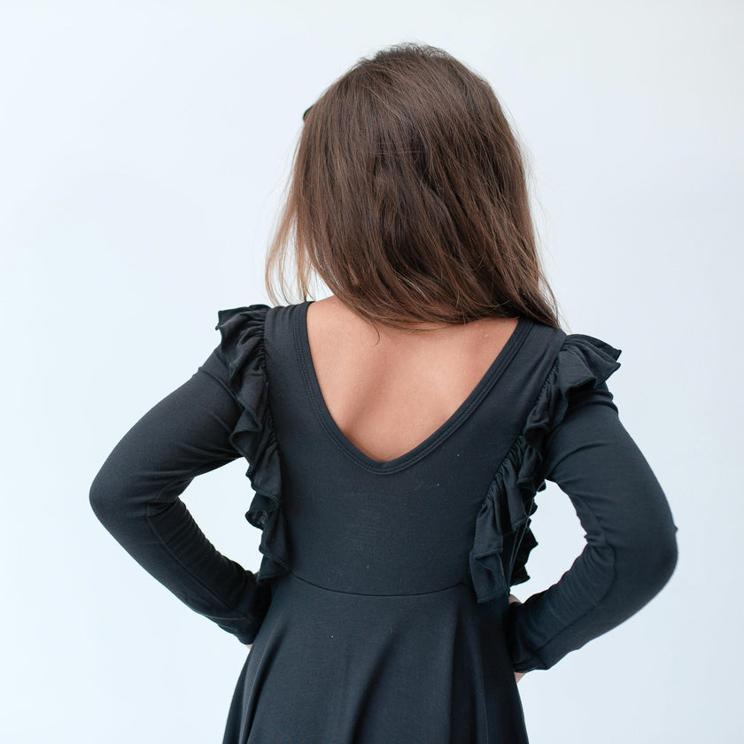 Long Sleeve Ruffle Twirl Dress