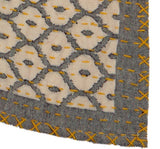 Artisan Hand Loomed Cotton Table Runner - Gray Yellow Stitching - 18"x96" Arcadia Home