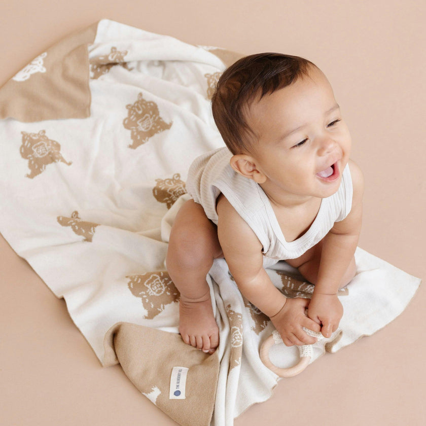 Organic Cotton Blanket, Honey Bear