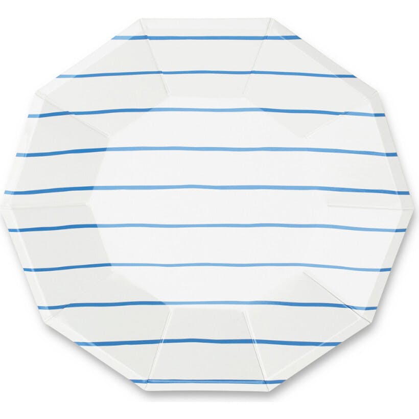 Cobalt Frenchie Striped Large Plates