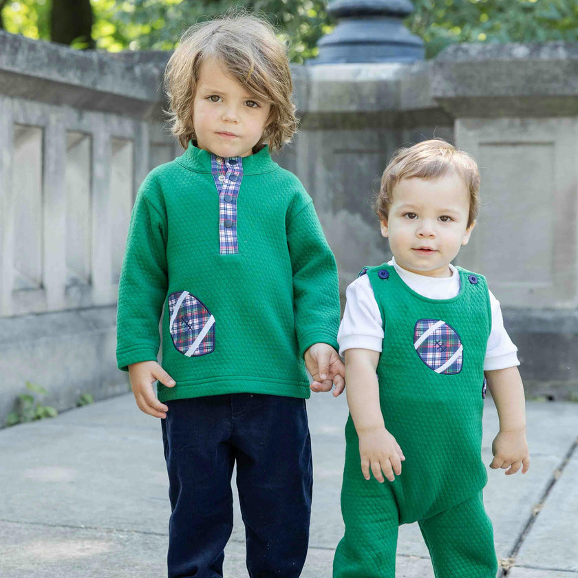 Green Jacquard Knit Longall With Football
